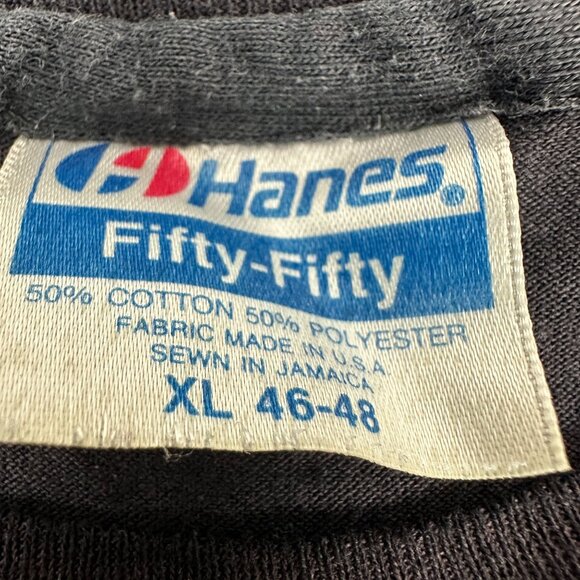 Hanes Fifty-Fifty Mens Signed Sealed Delivered T-Shirt Size XL Black & Gold - Picture 4 of 5